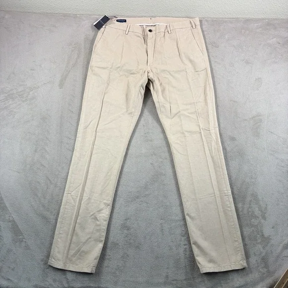 Peter Millar Crown Crafted Somerset Pants Sand 38x34 Linen Blend Golf NWT $225